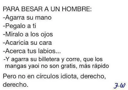 Instrucciones para besar a un hombre 