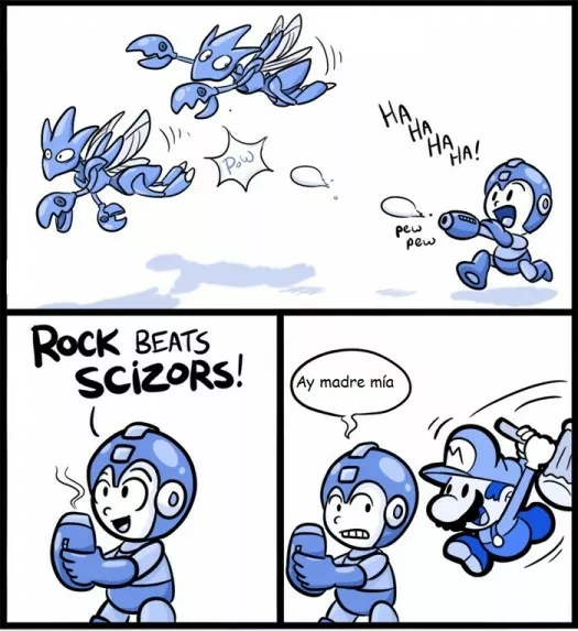 Rock vs Scizors vs Paper mario