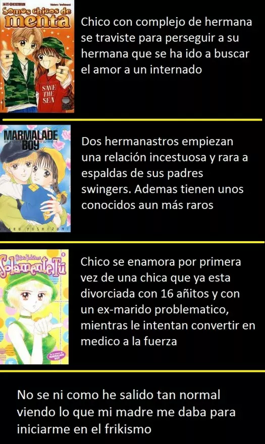 Las primeras lecturas que me dio mi madre, con resumen de mi cosecha. 