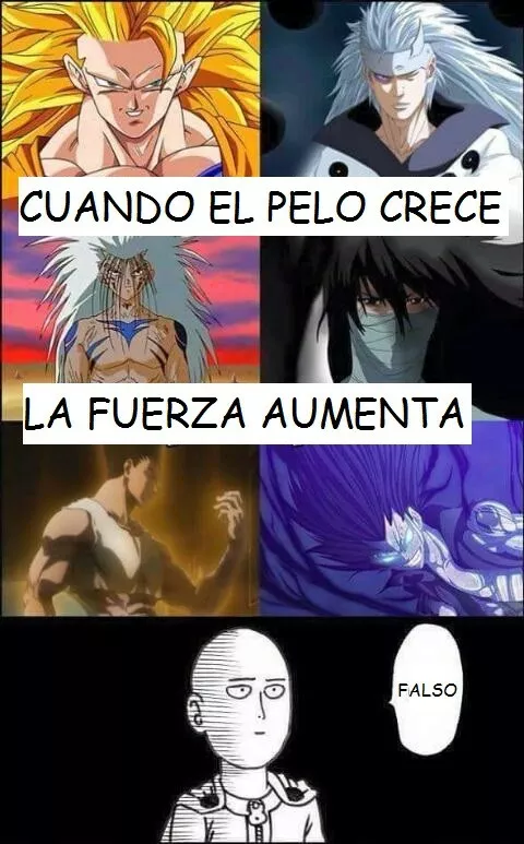 Saitama es el único que pierde pelo al ganar fuerza