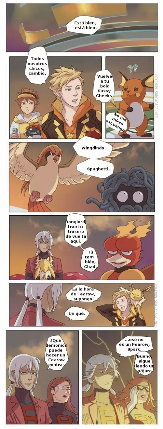 Spark y su Fearow eléctrico