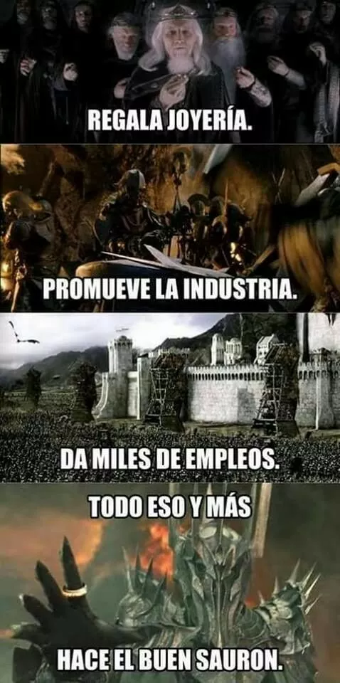 Sauron solo traía estabilidad económica a la tierra media