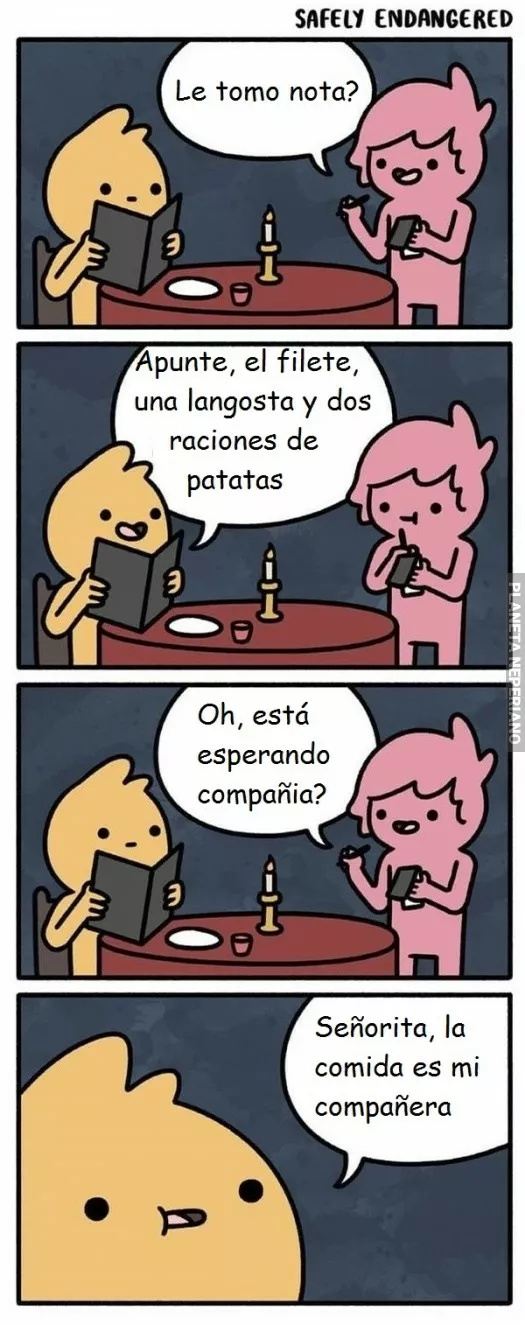 Lo malo de ir solo a un restaurante