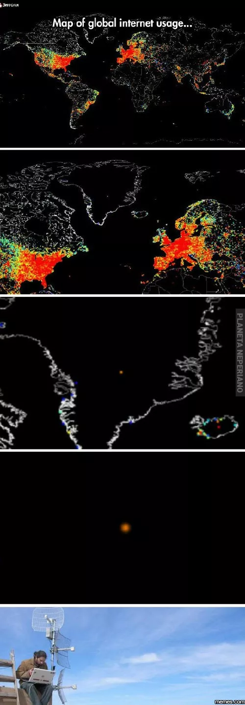 Mapa global del uso de internet
