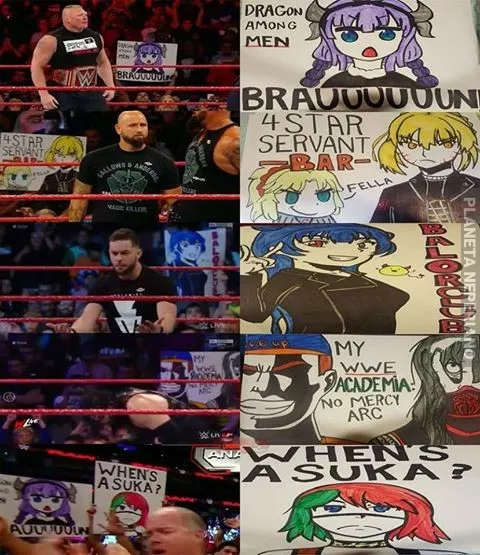 Pinshe weon se mamo con los carteles en RAW