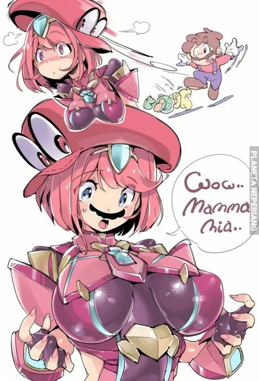 mario capturando waifus