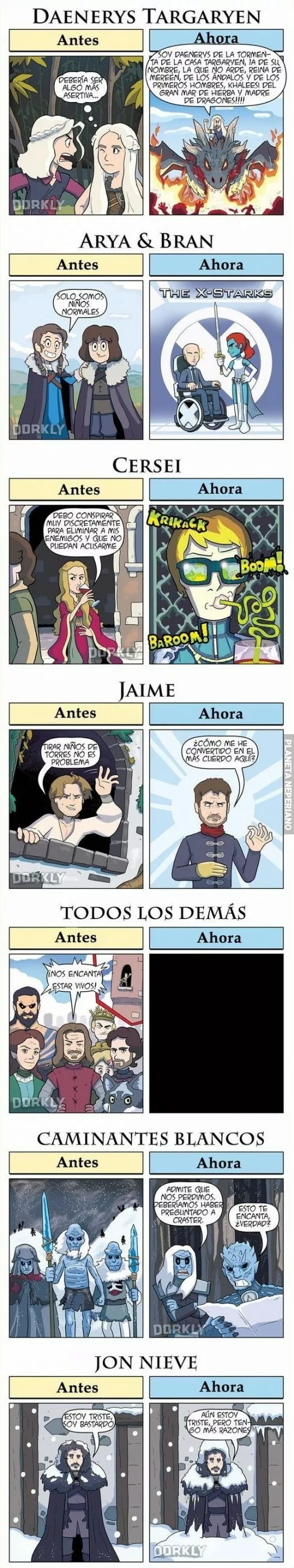 Evolución en juego de tronos