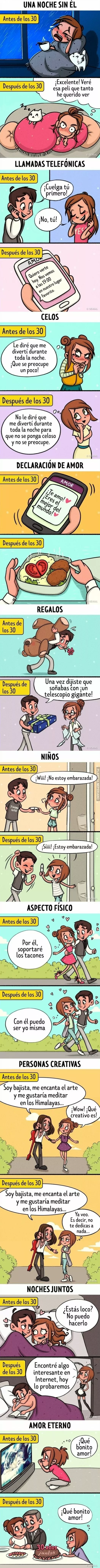 Amor antes y después de los 30