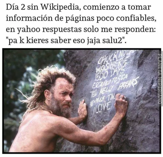 Mientras tanto en un universo alternativo en el que Wikipedia fue cerrado