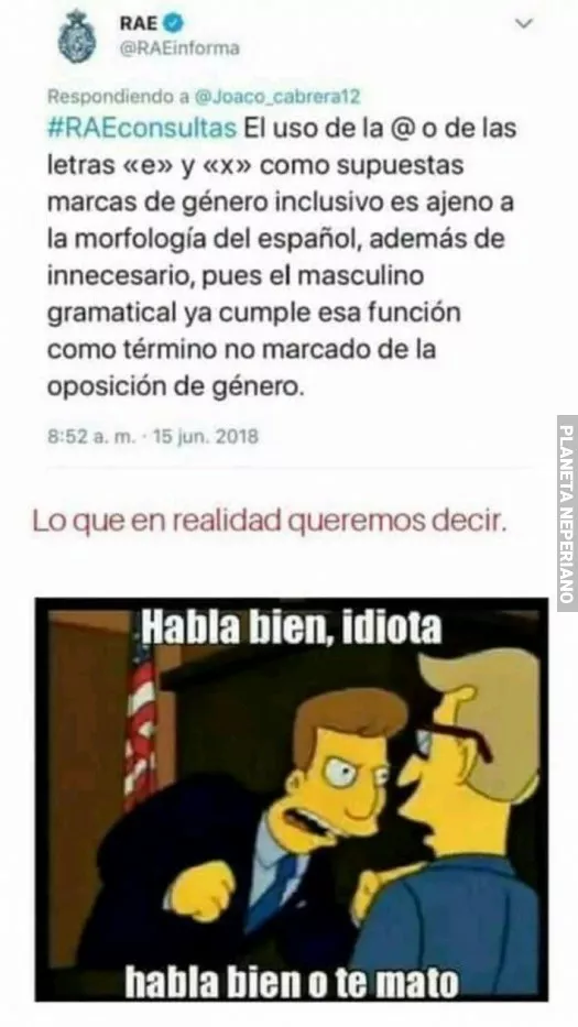 La RAE deja bien en claro su punto :v