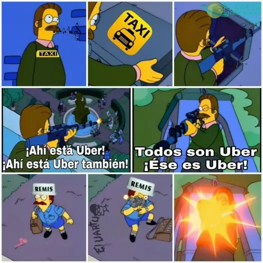 Representación gráfica de la relación entre taxistas y Uber en mi país :v