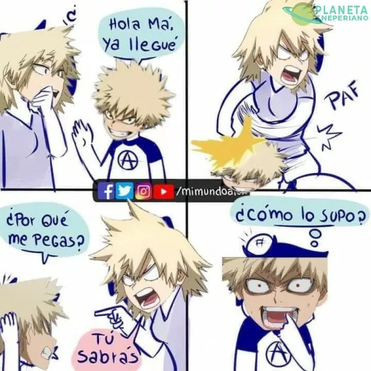 la mama de bakugou ya conoce bien a su hijo.