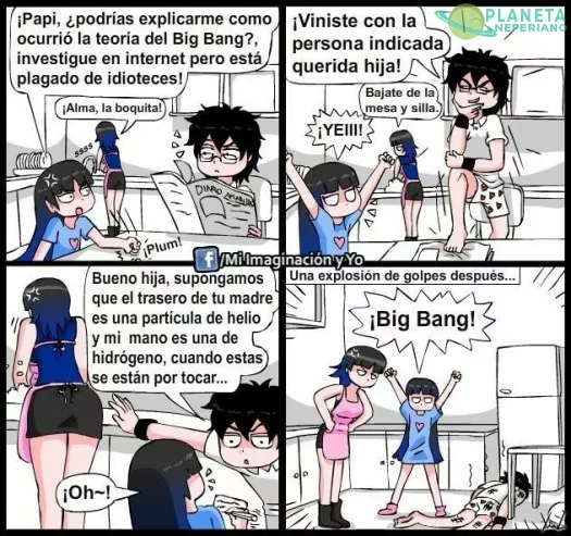 Nunca explicar la teoría del Big Bang metafóricamente con el culo de una mujer :/