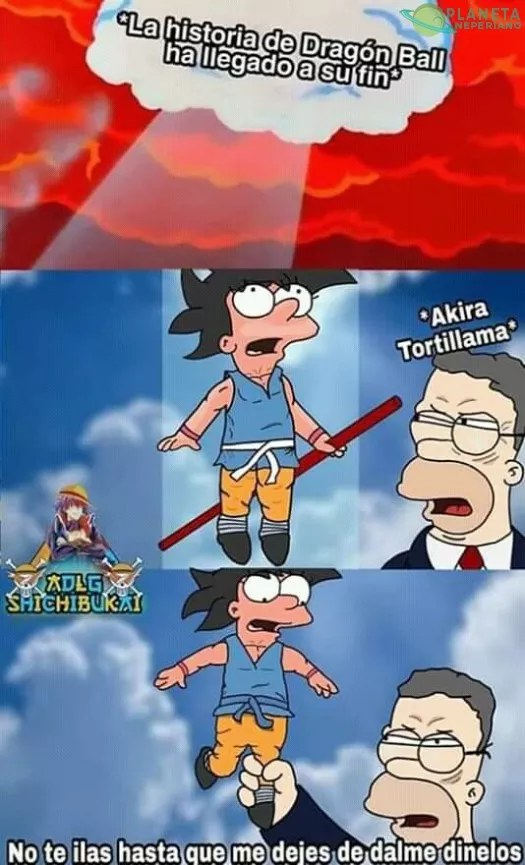 A donde vas Goku... tío Toriyama todavía quiere exprimirte otro poquito 