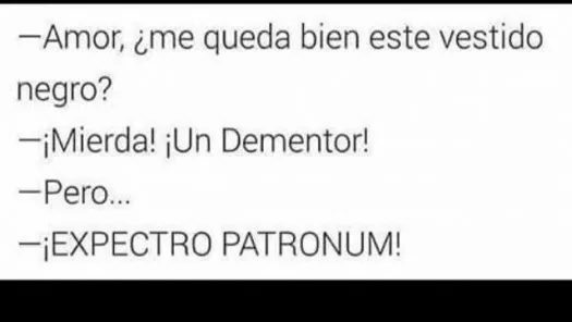 Expectro Patronum dice :( el muy Muggle.