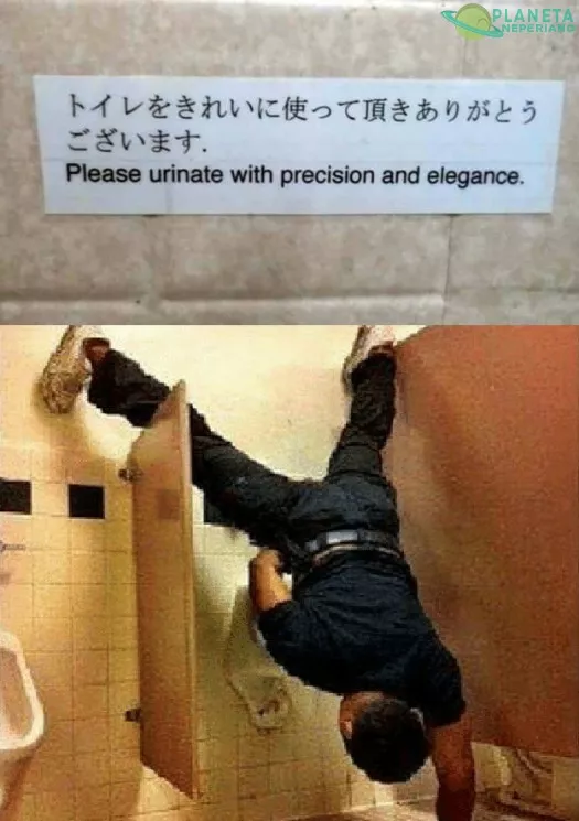 Para orinar , Use precision y elegancia