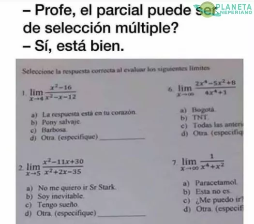 Ahí tienes tus múltiples opciones… ahora calla y haz el examen :v