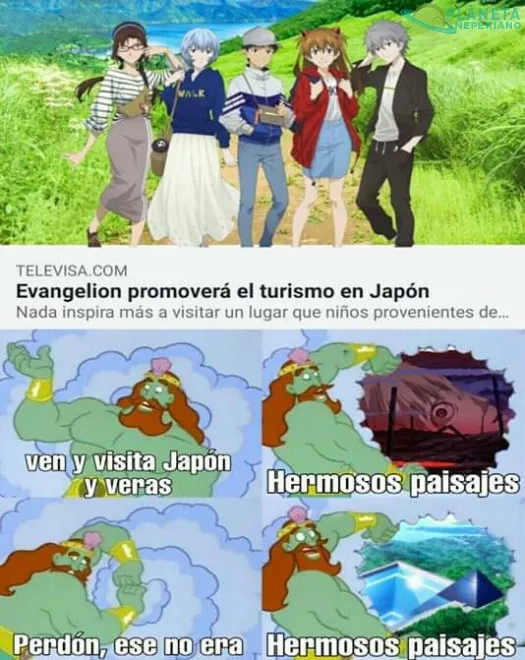 Nada recomienda mejor el viajar a Japón que ángeles gigantes y el p*to shinji que no se sube al robo