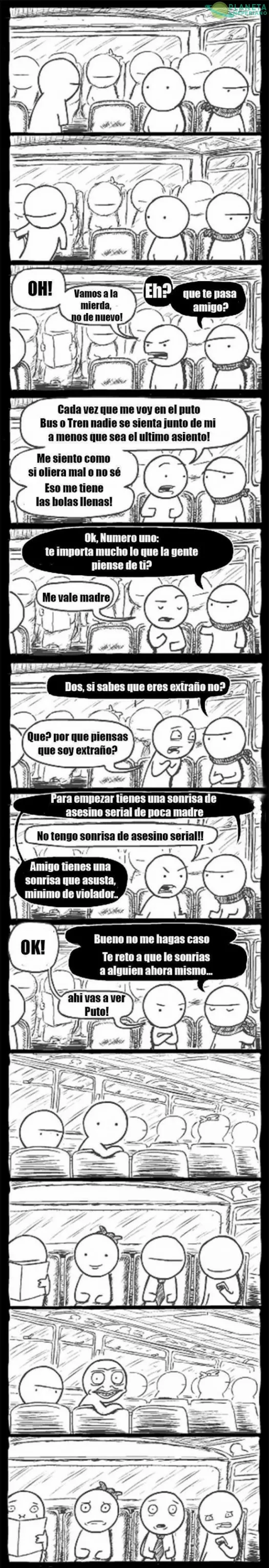 Tampoco me sentaría junto a alguien con esa sonrisa de violador… de bicicletas