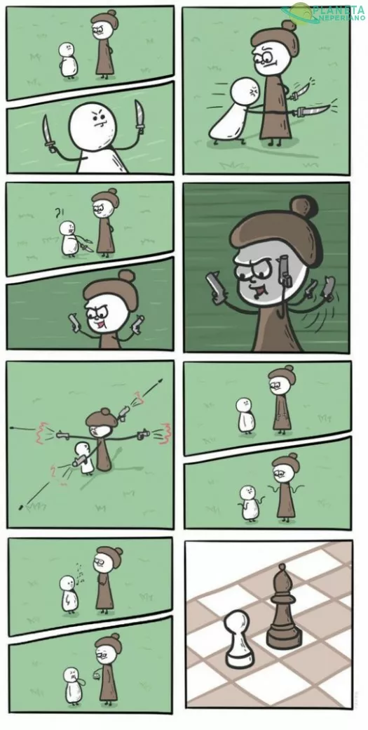 Por un momento pense que era una vieja con armas y un enano