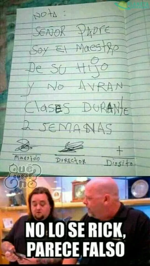 Incluso esta firmado por Diosito