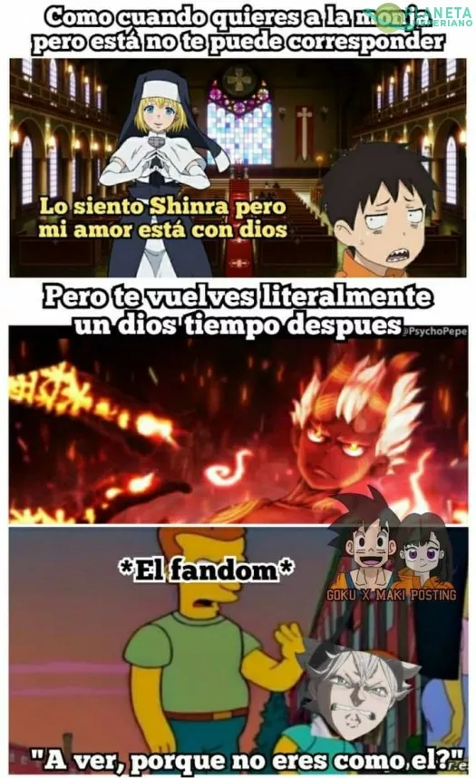 Shinra es el que sabe conquistar monjitas