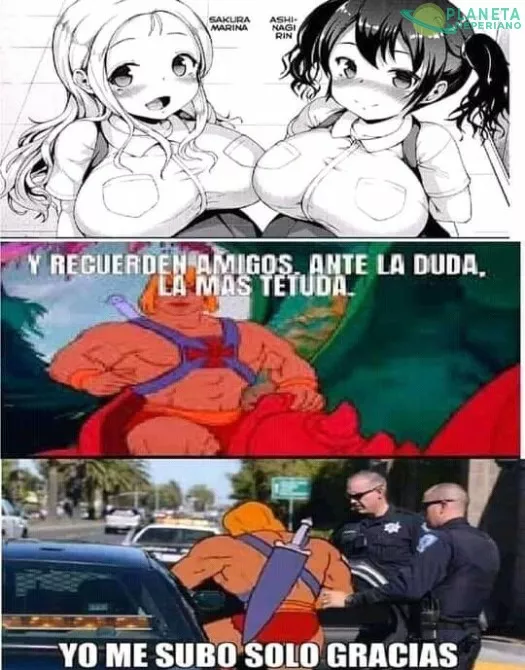 Pobre he man ni sus frases vergas pude decir por que lo paran la policia