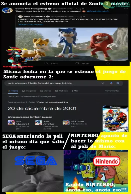 grande SEGA-God sacando la peli el mismo dia del videojuego :D