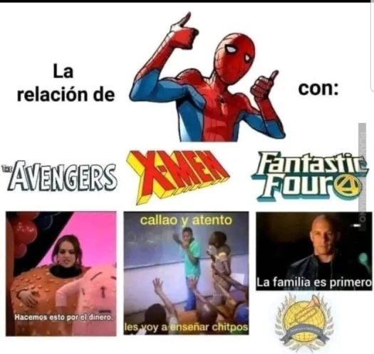 los 4 fantasticos son los unicos que lo ven como una familia :v