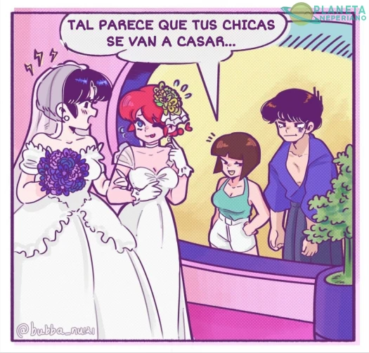Imagina ser Kuno y que las 2 chicas que te gustan se casen entre ellas xd