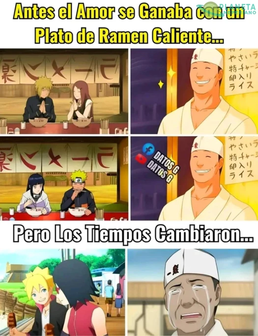 Ichiraku llora porque ya no puede ser Cupido de uzumakis