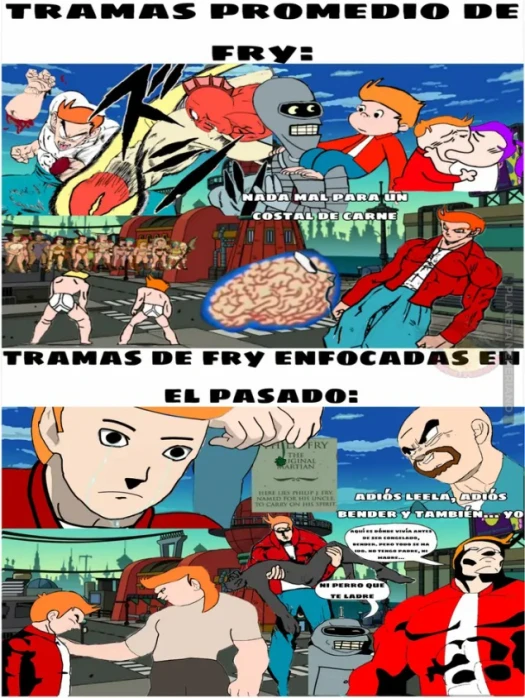 Uff las tramas sobre el pasado de fry eran cine