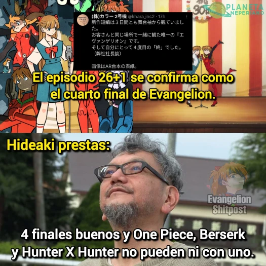 Hideaki Anno es una anormalidad en un mundo de finales raros, malos o eternos del manganime