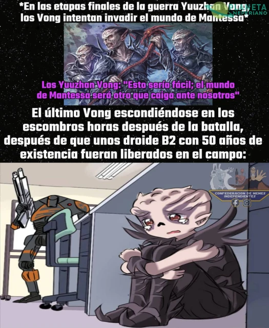 Muy machito, hasta que te encuentras con un ser inorganico que es un counter a tus armas biologicas