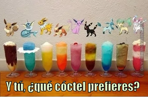 Cócteles eevee y amigos