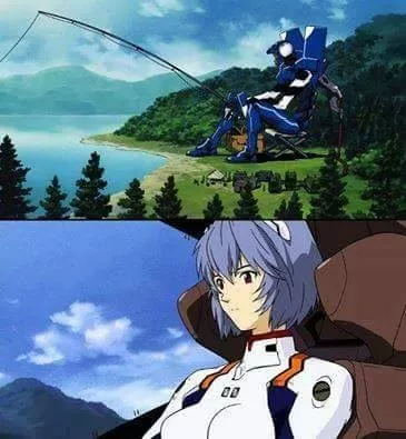 aqui casual pescando, en un mecha