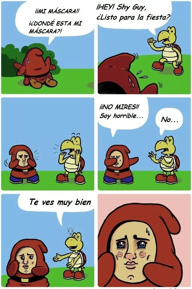 Tras la máscara de shy guy