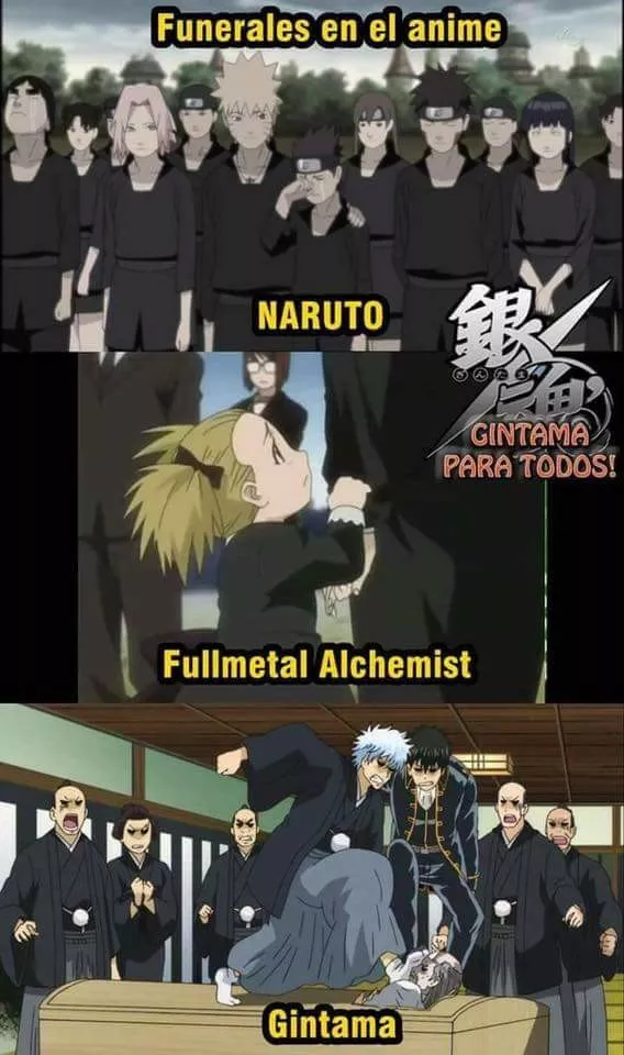 Funerales en el anime