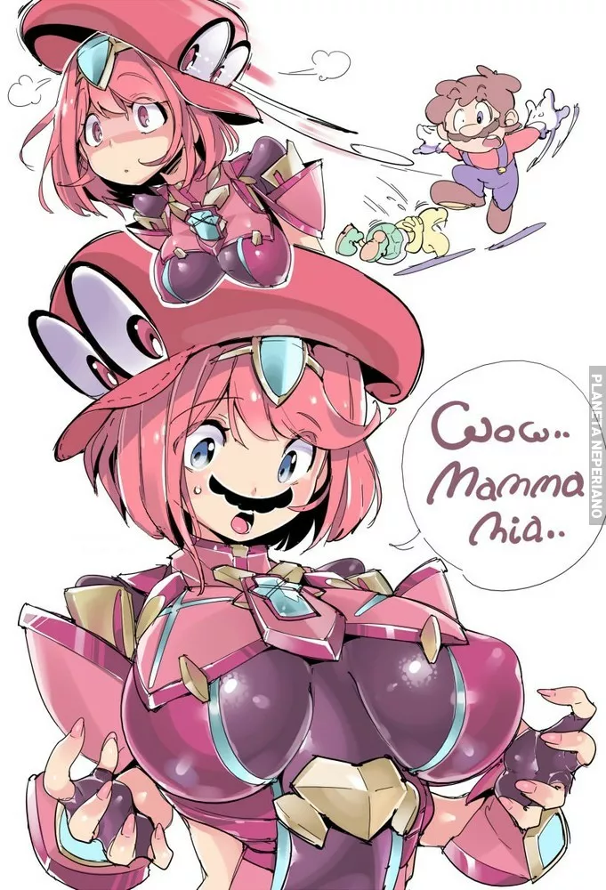 mario capturando waifus