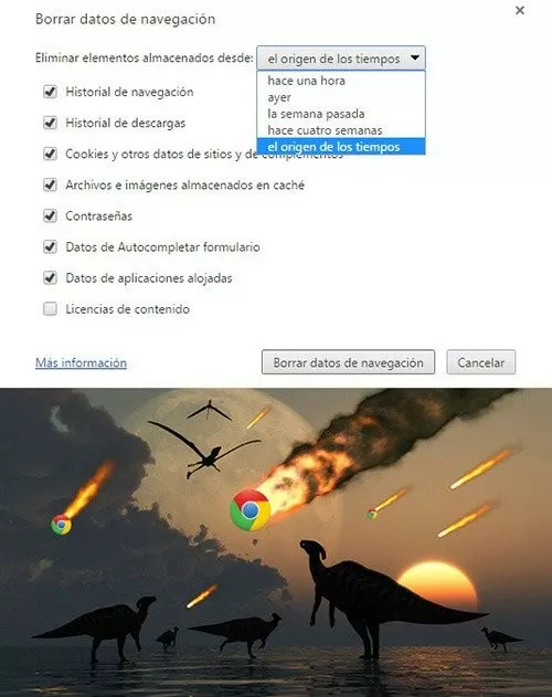 cuando borras la ¨investigacion¨ por si acaso