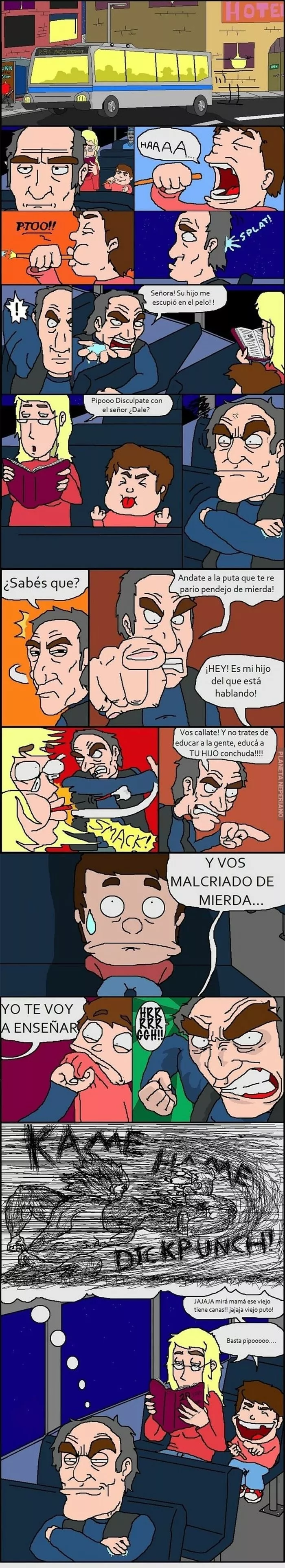 El mocoso se merece alto puñetazo =/...