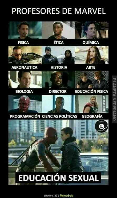 En la escuela Avengers. ..