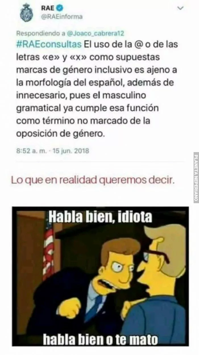 La RAE deja bien en claro su punto :v