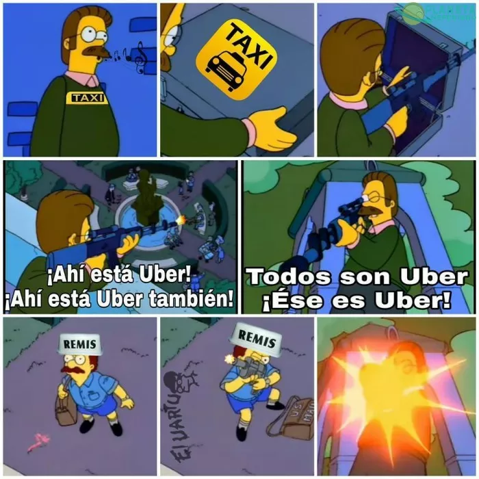 Representación gráfica de la relación entre taxistas y Uber en mi país :v