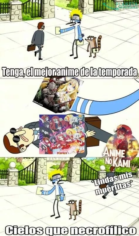 when te recomiendan el anime de los goblin pero ya estas viendo el de las zombies idols