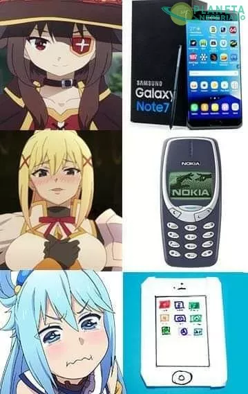 si el equipo de konosuba fueran telefonos 