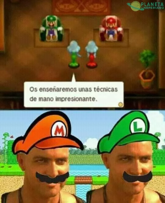 Aprovechando el entrenamiento (but) de su maestros (mario y luigi)