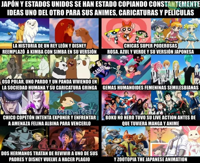 Japoneses y Gringos plagiándose mutuamente