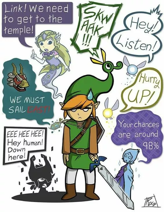 Link y sus compañeros