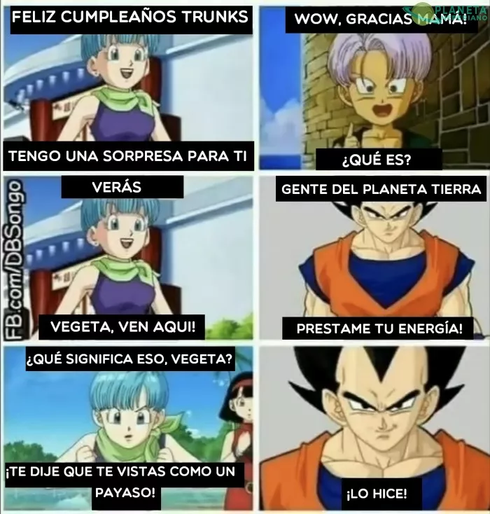 Vegeta y sus chistes  ┐(￣ヮ￣)┌ 